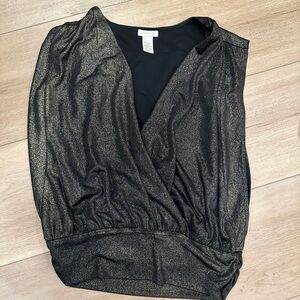 Gold Cache low neck top/ evening blouse/ formal top